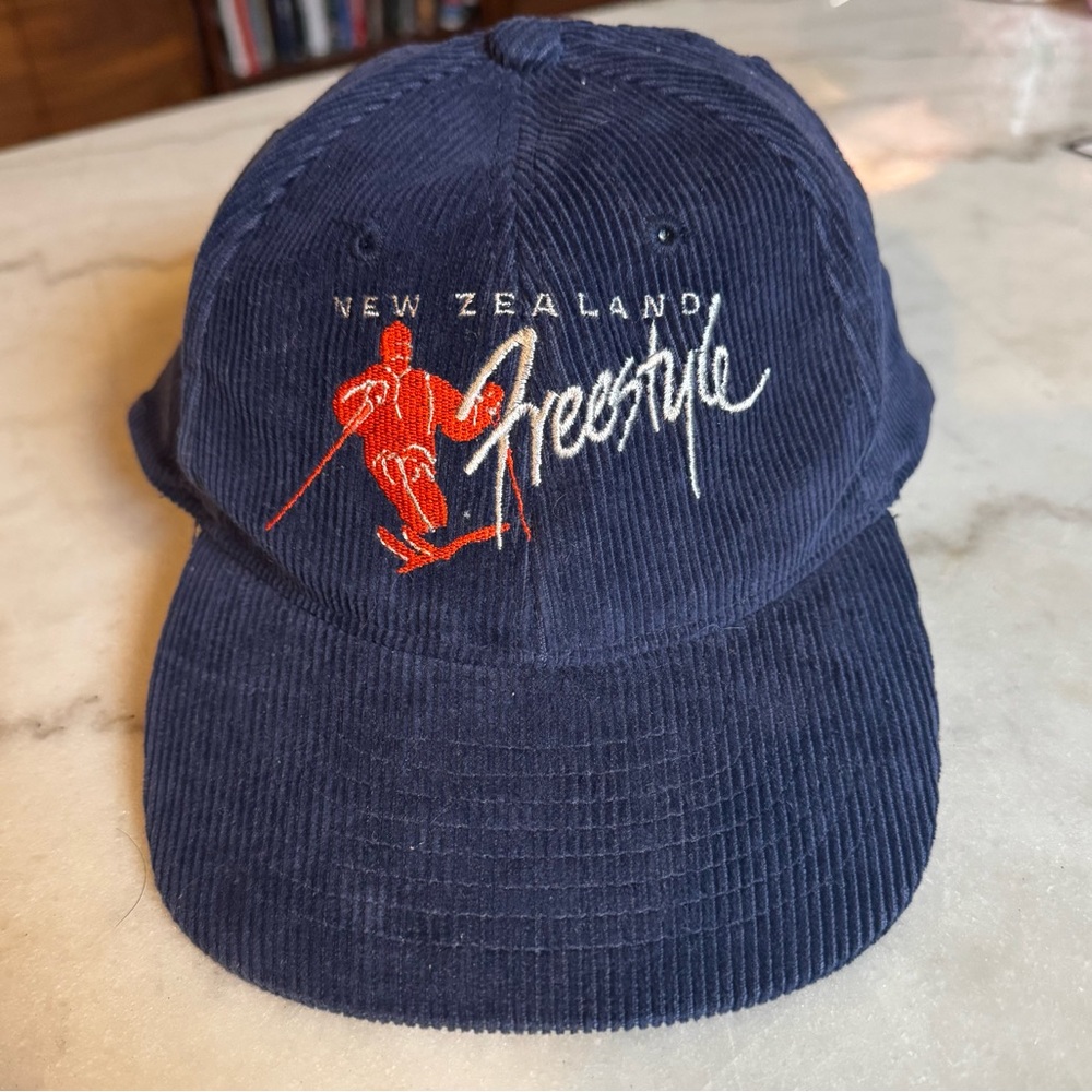 New Zealand Freestyle Vintage Corduroy Dad Hat, Navy Blue
